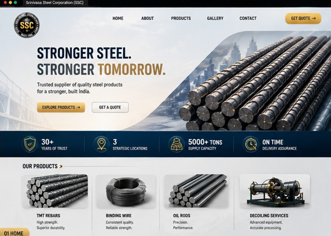 Realistic photograph of steel rods