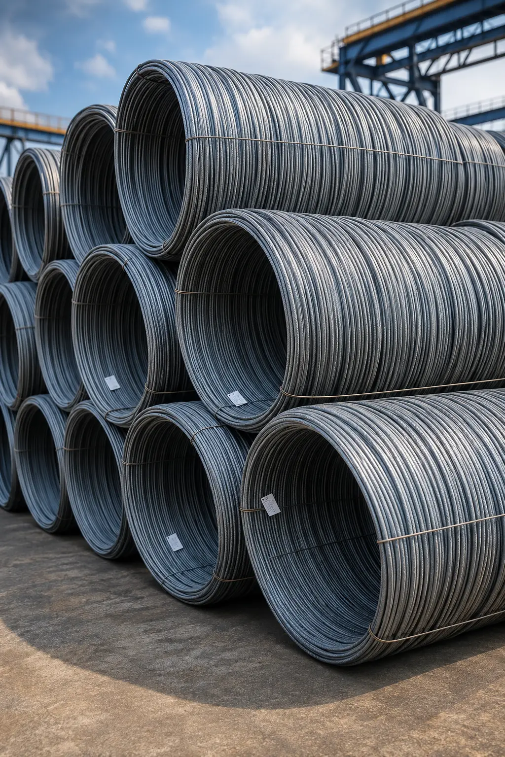 Realistic photograph of tightly coiled binding wire